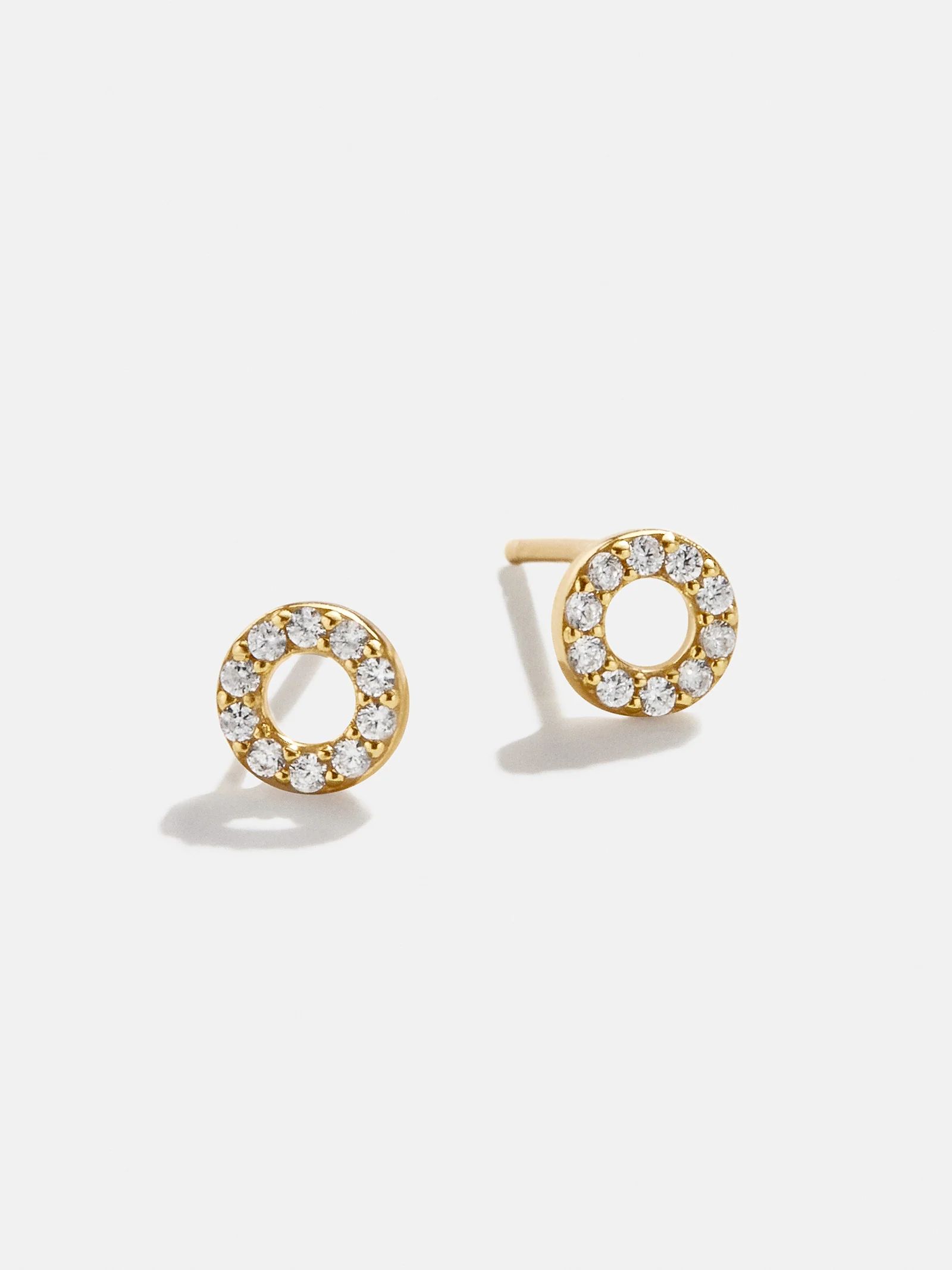 Valeria 18K Gold Earrings - Pavé Circle | BaubleBar (US)