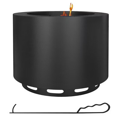 SEVOBAL 22" Fireplace Smokeless Fire Pit Portable Stainless Firepit Wood Burning Firepit Outside Camping Backyard Patio Garden, Black, 22"*22"*17.25" | Target