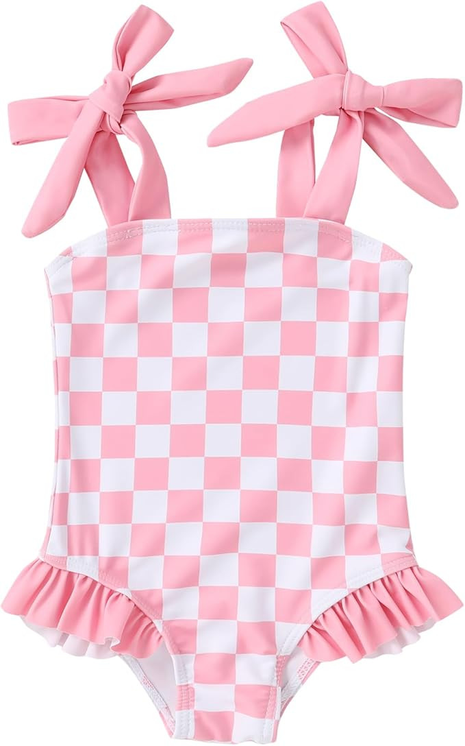 YOUNGER TREE Toddler Swimsuit Girl Color Block Stripe One-Piece Swimwear Baby Girl Bathing Suits | Amazon (US)