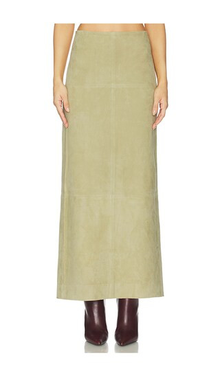 Sonya Suede Skirt in Tan | Revolve Clothing (Global)