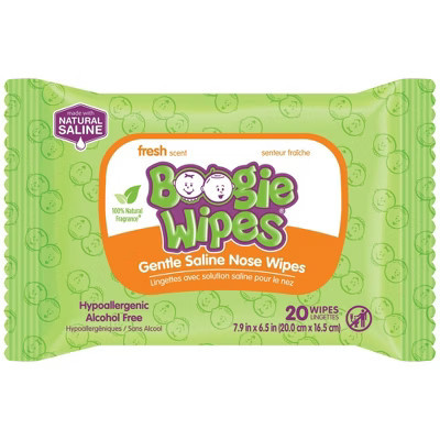 Boogie Wipes Saline Nose & Face Wipes For On The Go in Fresh Scent - 20ct | Target