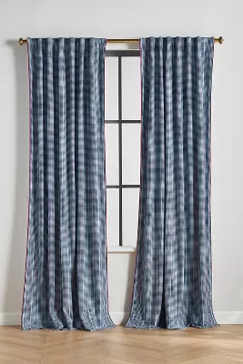 Banks Woven Cotton Houndstooth Curtain | Anthropologie (US)