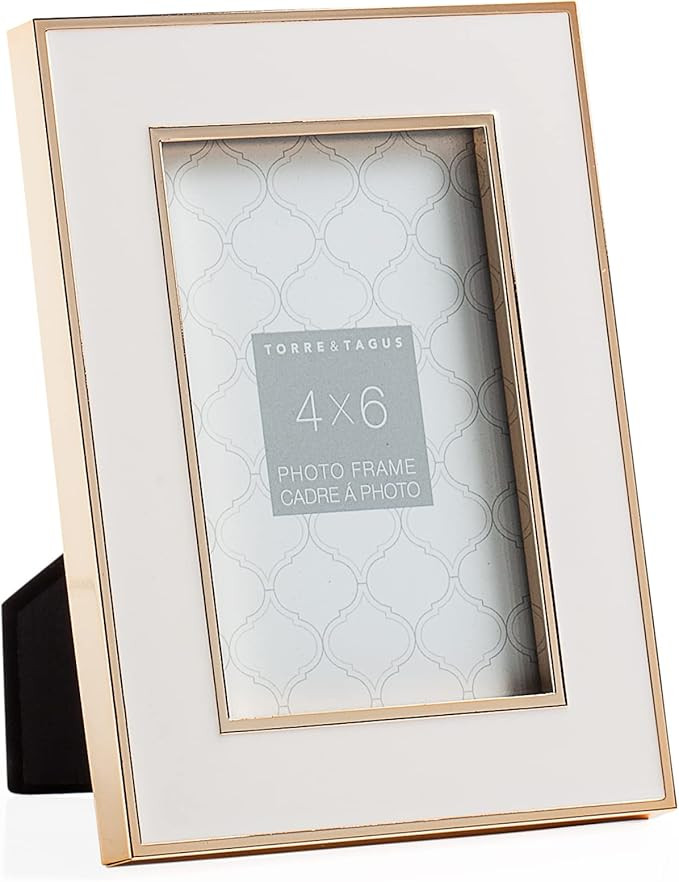 Torre & Tagus Regis Metal Trim Enamel Desktop Picture Frame for Table Top Open Shelf Display, 4" ... | Amazon (US)