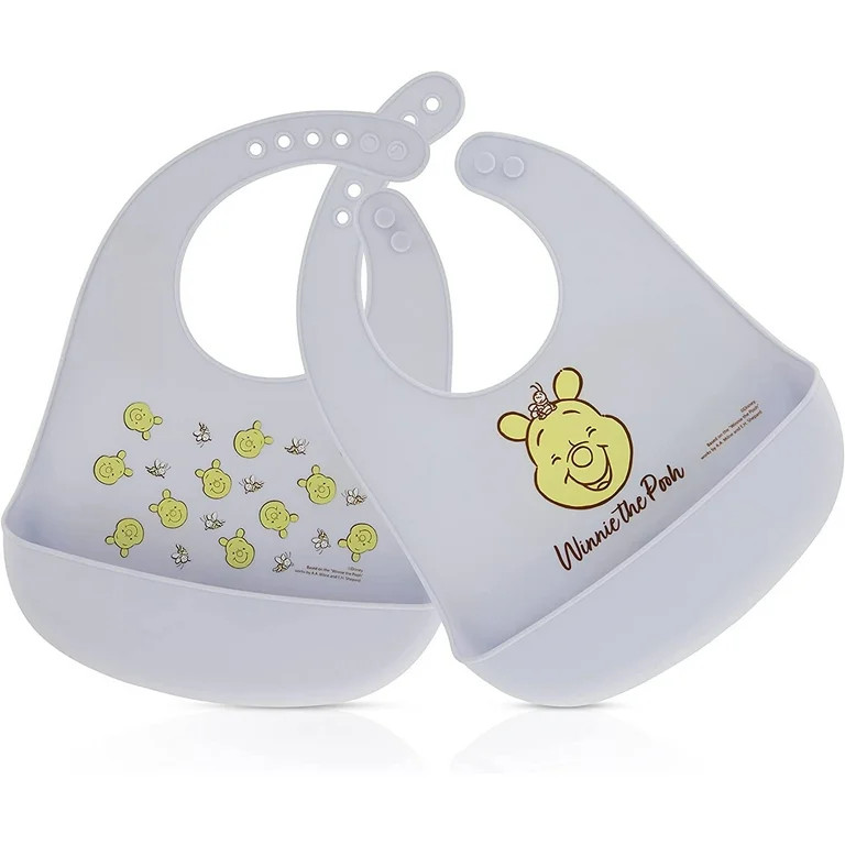 Disney 2-Pack Unisex Baby & Toddler Silicone Bibs with Food Catcher, Soft Waterproof Feeding Acce... | Walmart (US)