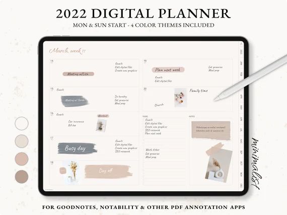 Digital Planner Minimalist 2022 Monthly&weekly Planner Ipad | Etsy | Etsy (US)