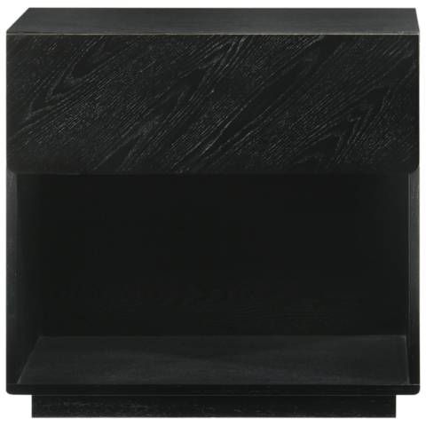 Petra 1 Drawer Nightstand in Wood and Black Finish - #2091A | Lamps Plus | Lamps Plus
