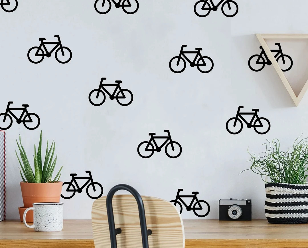 Bicycle Wall Decal Set Stickers Wall Pattern Decals Confetti Decals Nursery Decals 30 Different C... | Etsy (US)