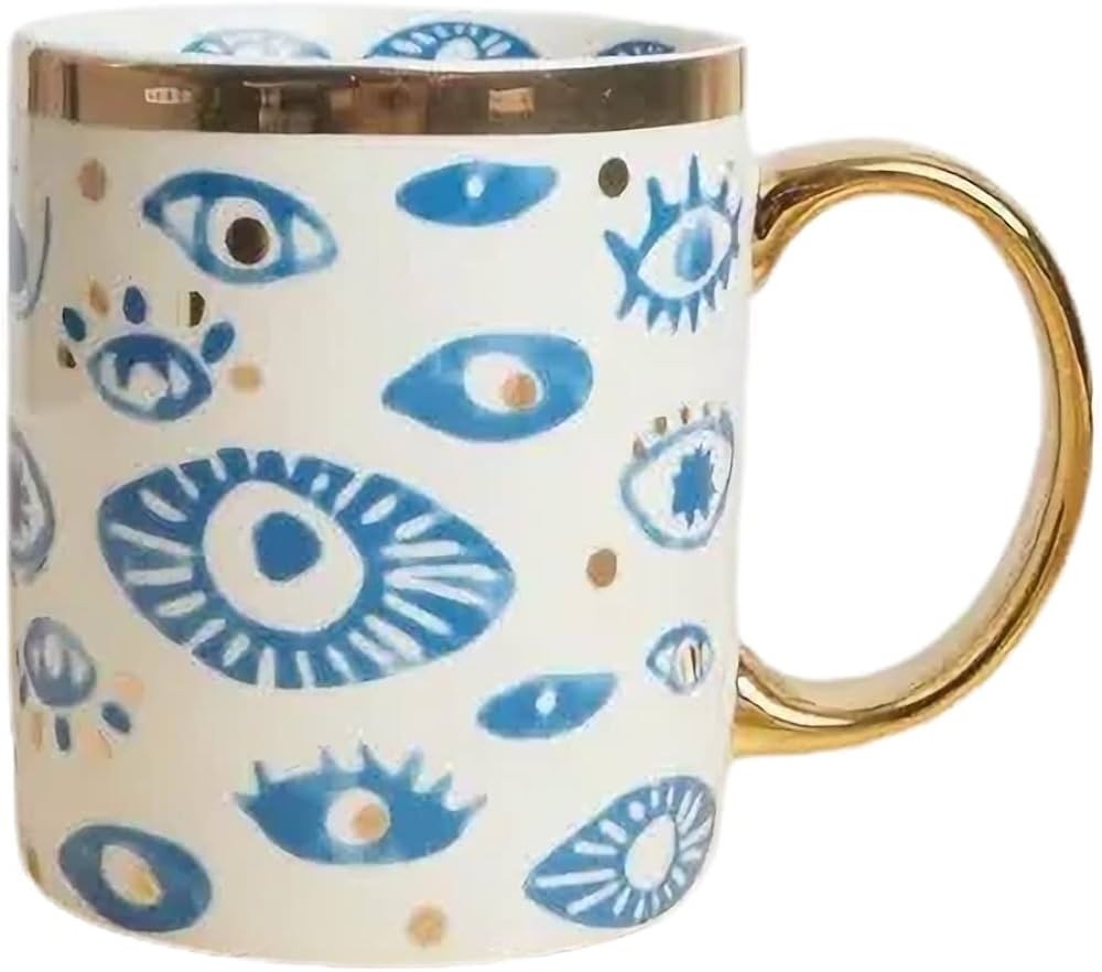 Evil Eye Ceramics Coffee Mugs 12oz Perfect for Cappuccino Latte Tea Beer Hot and cold drinks, Cof... | Amazon (US)