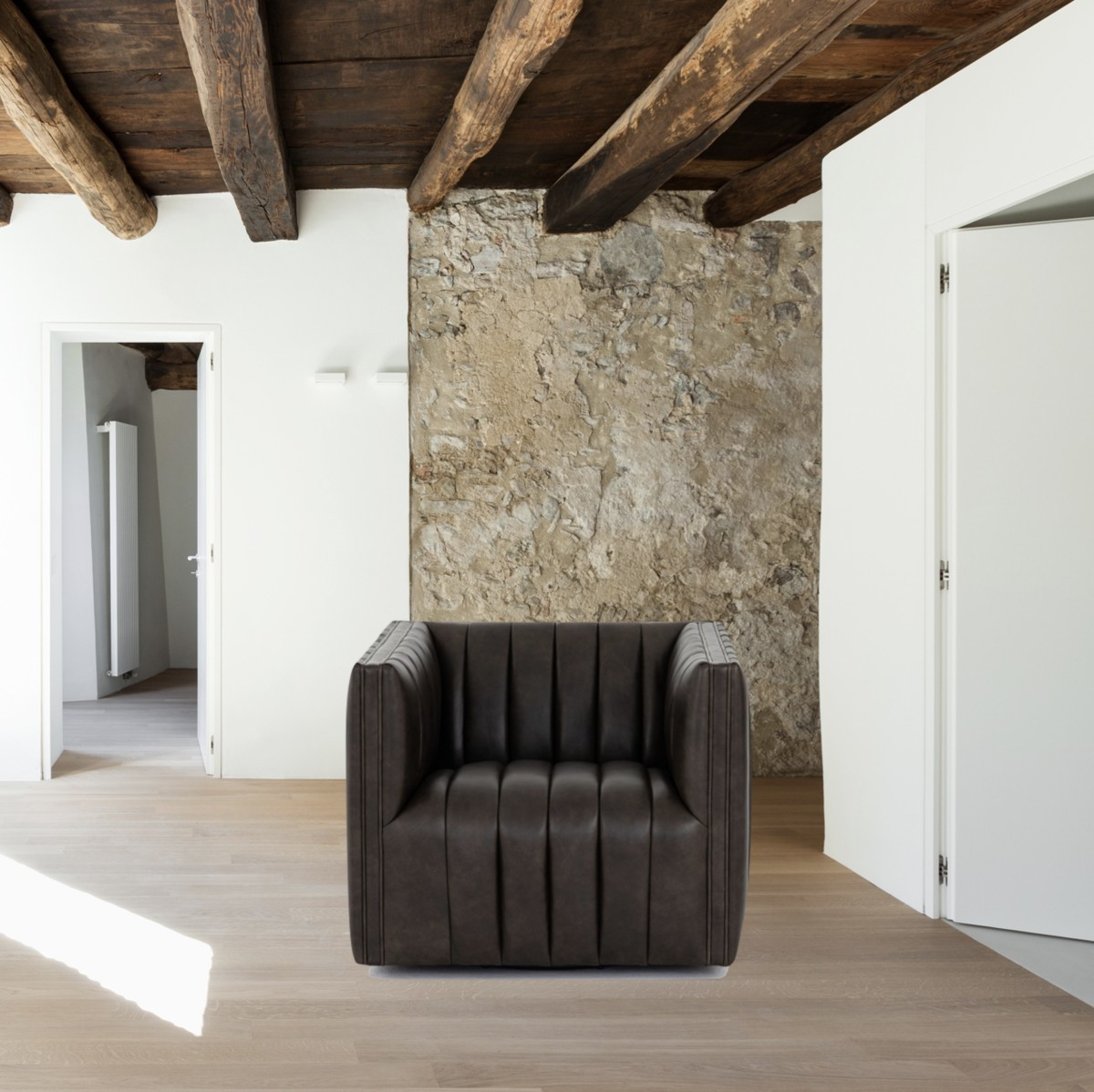 Four Hands Augustine Swivel Chair - Deacon Wolf - Amethyst Home | Amethyst Home
