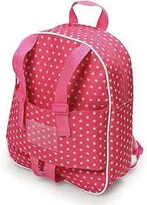 Badger Basket Toy Doll Travel Backpack Storage Bag for 18 inch Dolls - Pink/Star | Amazon (US)