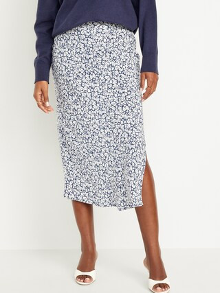 High-Waisted Midi Slip Skirt for Women | Old Navy (CA)