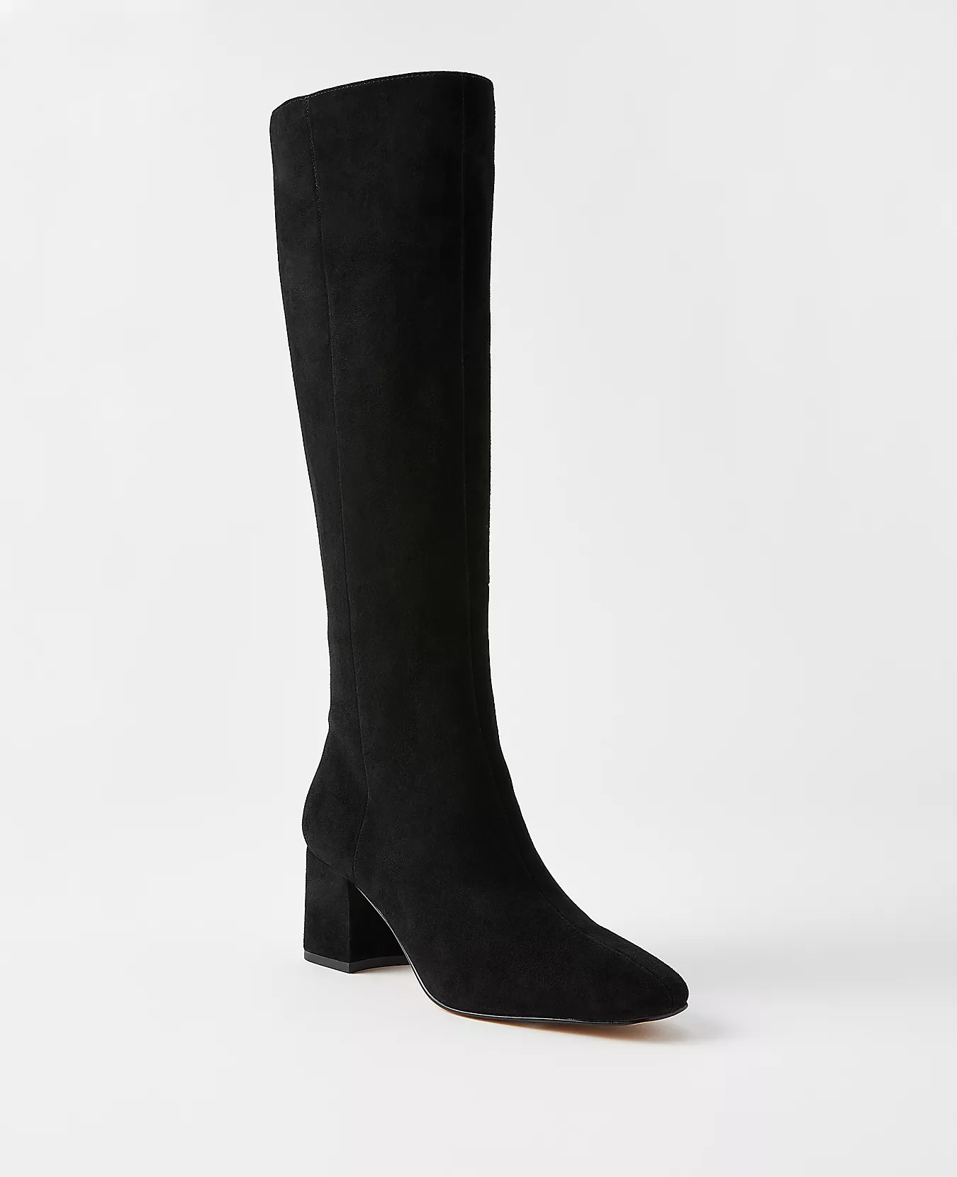Suede Tall Block Heel Boots | Ann Taylor (US)