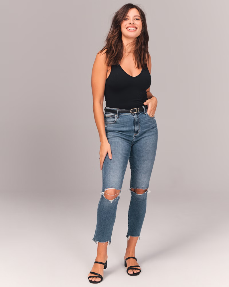 High Rise Super Skinny Ankle Jeans | Abercrombie & Fitch (US)