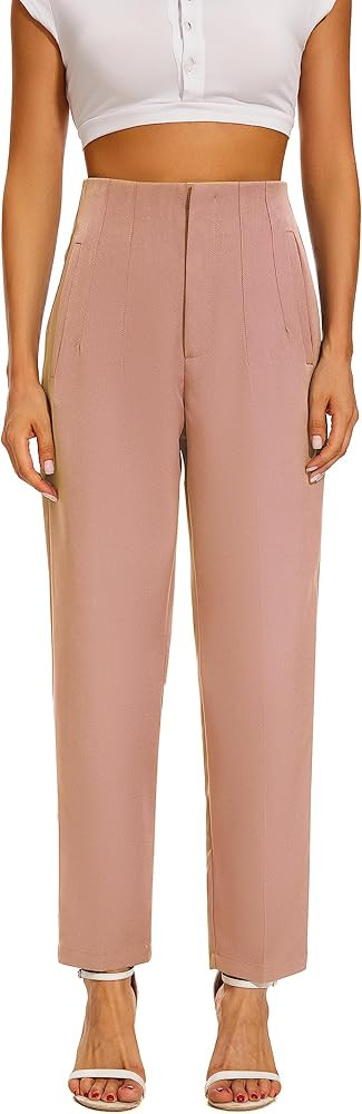 Kusogiay High Waist Dress Pant for Women Business Trousers Work Office Pants with Pockets | Amazon (US)