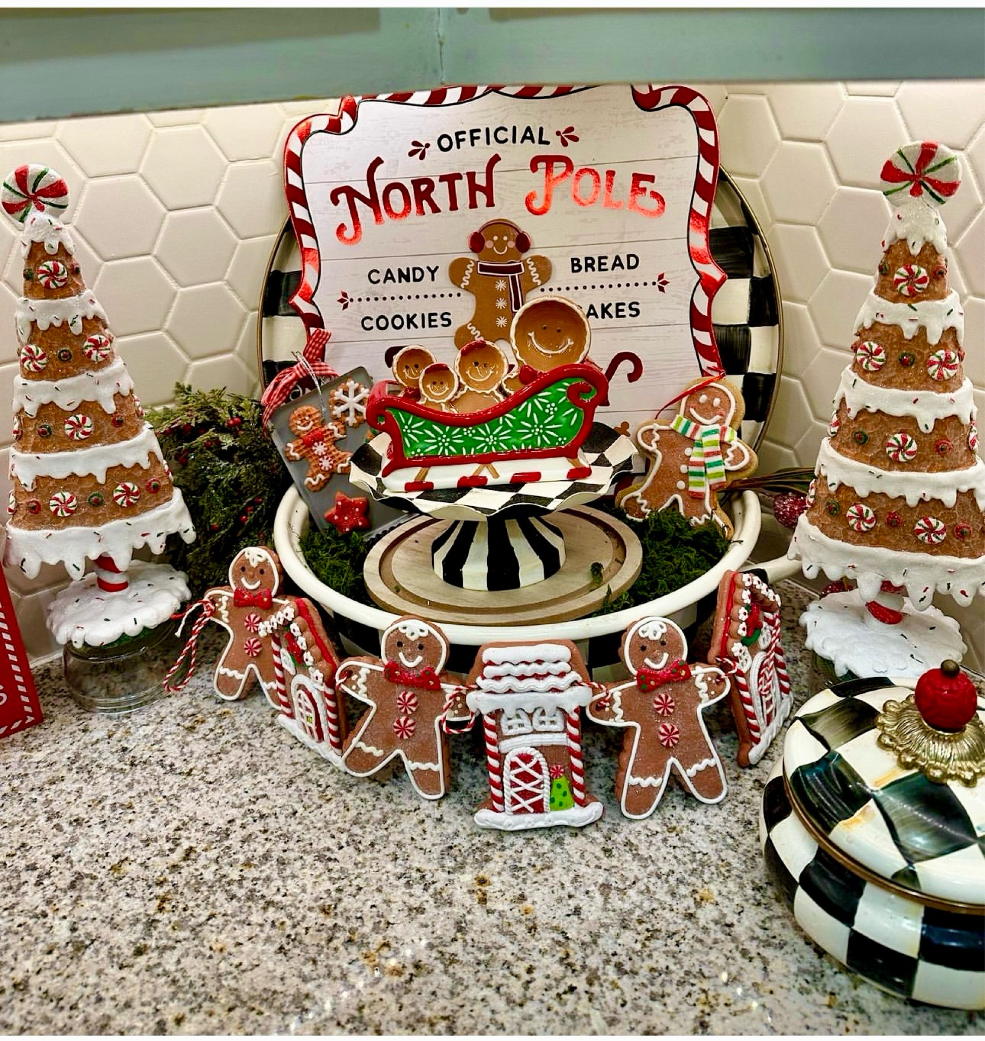 Kitchen Counter Holiday gingerbread Vignette DIY with Mackenzie-Childs! This look is so festive with the Gingerbread Cookie Garland! #holidayhome #gingerbread 

#LTKSeasonal #LTKHoliday #LTKHome