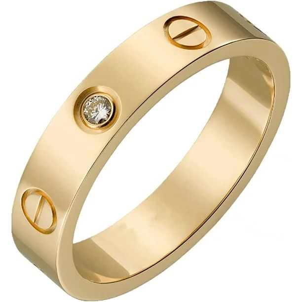 Zsoznqaky Love Rings for Teen Girls Screw Design for Girls Band Rings Gold 18k Titanium Steel Wed... | Walmart (US)