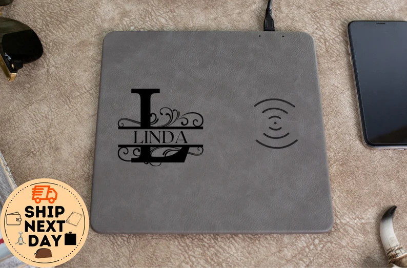 Custom Leather Charging Mat ,Personalized Phone Charger ,Coworker Gift, Gift For Dad, Boss Gift, ... | Etsy (US)