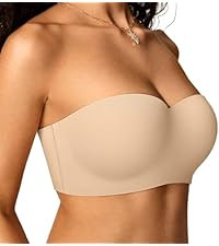OEAK Womens Strapless Bras Push Up Bandeau Bra Non Slip Wireless Supportive Padded Bras Seamless ... | Amazon (US)