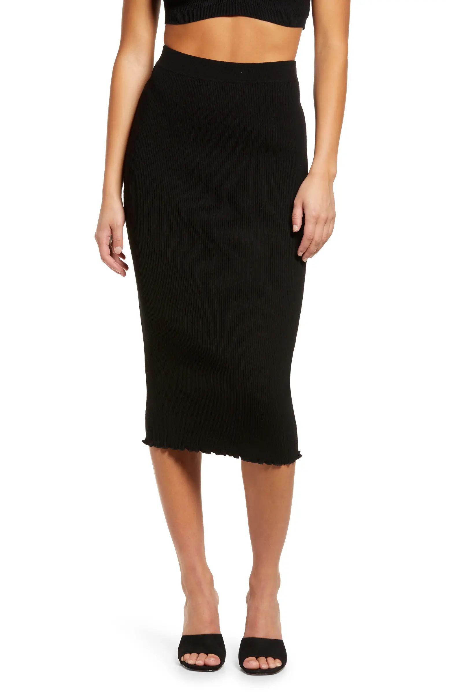 Good American Rib Midi Skirt | Nordstrom | Nordstrom