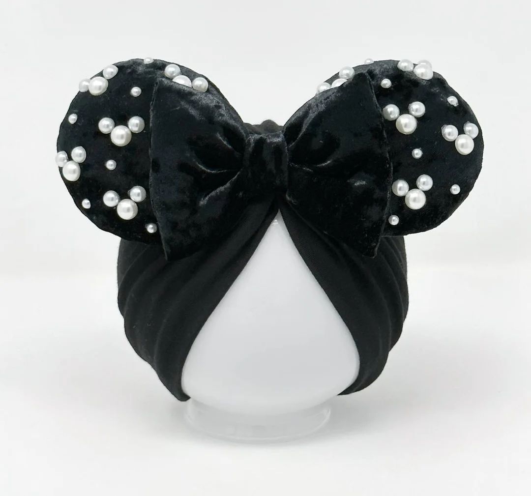 Black Velvet || Minnie Ears Headwrap || Minnie Ears Turban || Minnie Ears for Babies || Magic kin... | Etsy (US)