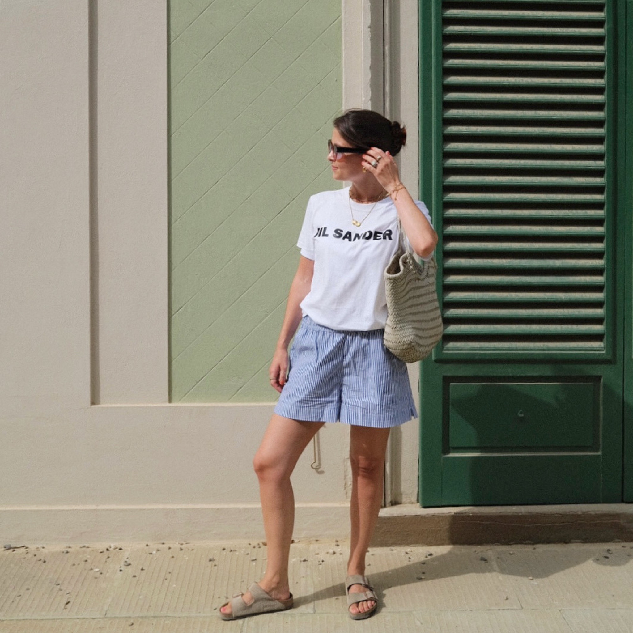 Easy holiday look
Birkenstock 
Tee styling
Holiday look

#LTKfindsunder100 #LTKHoliday #LTKeurope