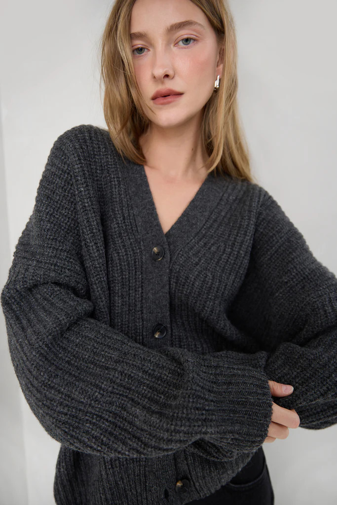 OVERSIZED SLOUCHY WOOL CARDIGAN | OAK + FORT
