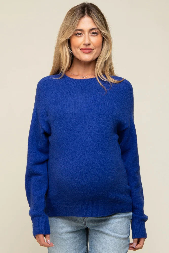 Royal Blue Basic Maternity Sweater | PinkBlush Maternity