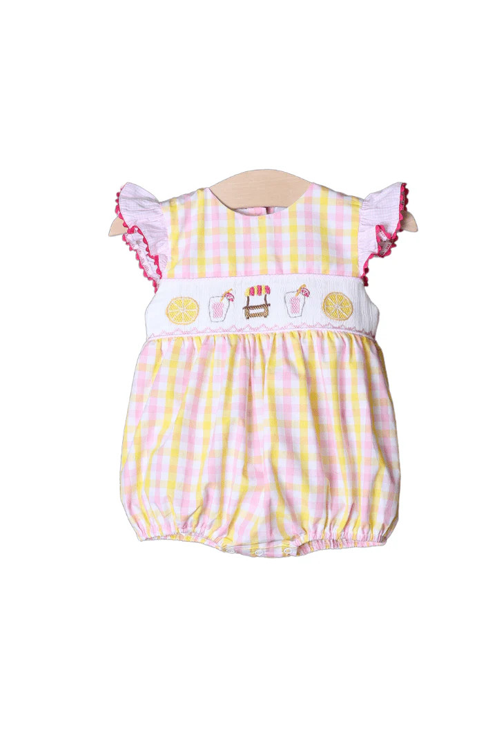 Smocked Sweet Lemonade Plaid Bubble | The Smocked Flamingo