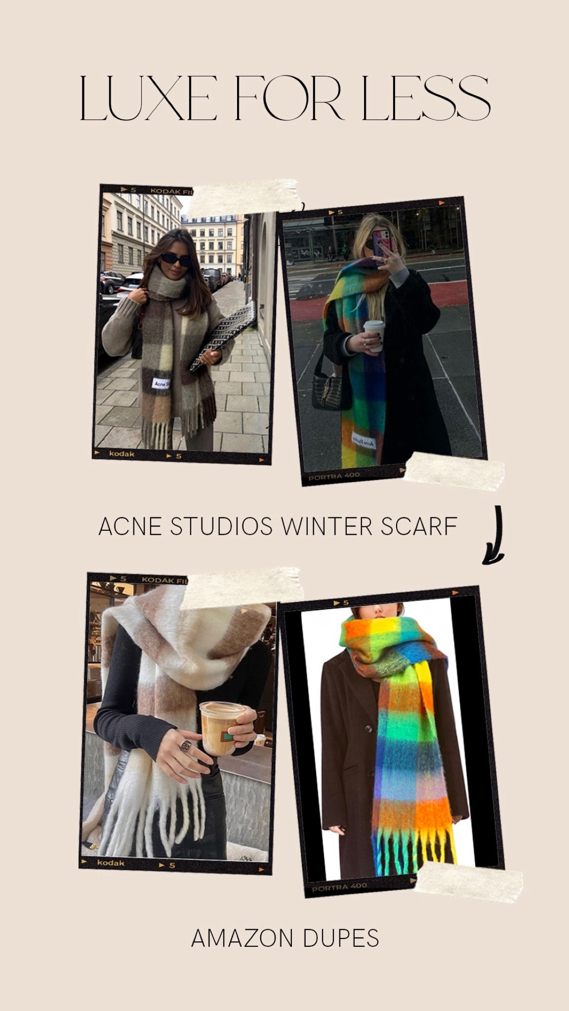 The Acne Studios Winter Scarf: It’s the scarf that, for those of you who may not know, fashion girlies all over the world pull out of their closet each winter to keep themselves warm and of course stylish. I think the scarf’s draw is that A) it’s warm and B) has a chunky aesthetic nature. Plus, Acne studios is a great luxury brand that has a cult following. However, this little puppy is a whopping $240. And in this economy? A scarf that much just won’t do.  SO I went on the lookout and found a couple exact replicas on Amazon that are eons less in terms of price –– and just as cute! As always you can find them at the link below ✨ #acnestudios #acnesyufiosscarf  #scarfdupe  #amazondupe  

#LTKSeasonal #LTKHoliday #LTKGiftGuide