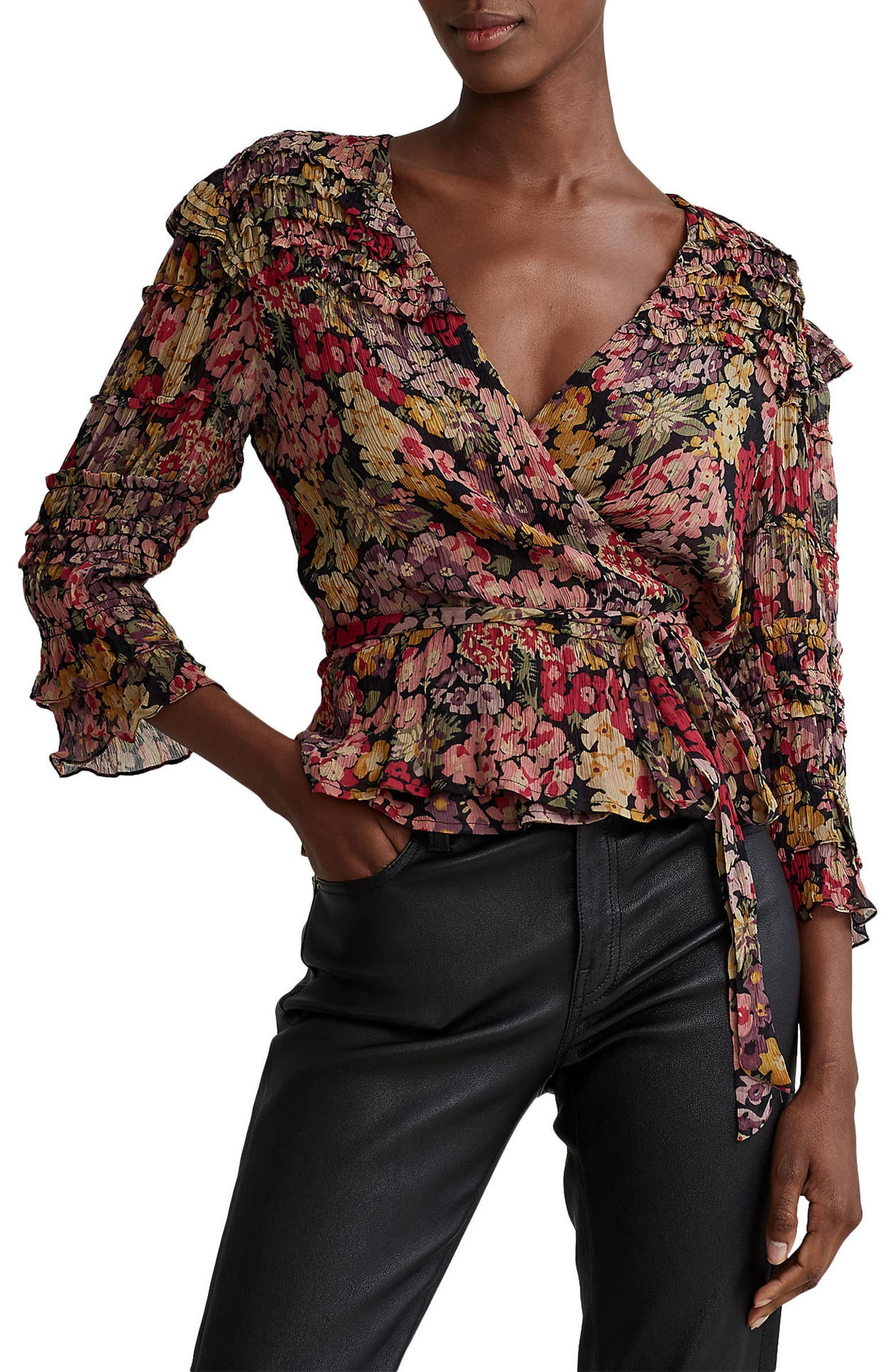Floral Wrap Peplum Blouse | Nordstrom