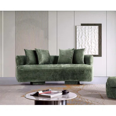 Verandah 91" Chenille Sofa In Olive Green | Wayfair North America