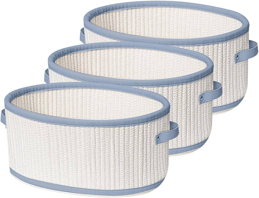Kesswin Woven Storage Baskets for Organizing, Cotton Rope Storage Bin for Blankets with Gift, Toy... | Amazon (US)
