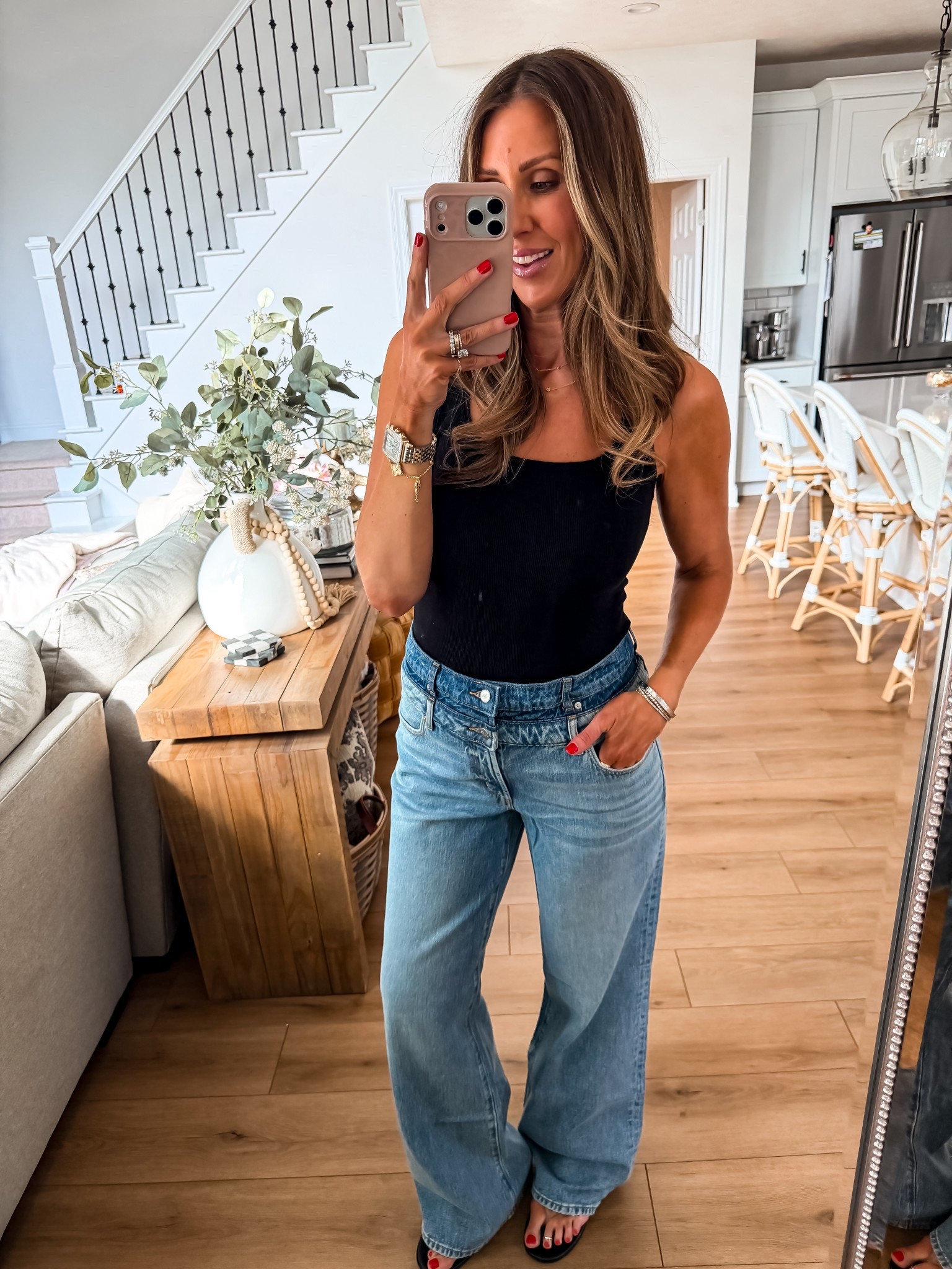 These jeans look JUST like the designer pair o have. Ans they are a fraction of the $$$ available in lengths size down if inbetween 


#LTKMidsize #LTKgrwm #LTKOver40