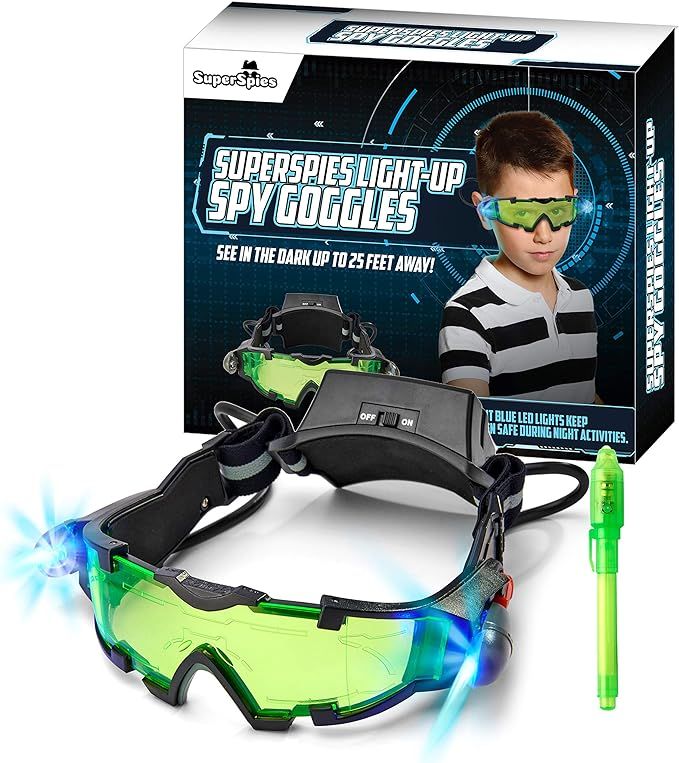 STICKY LIL FINGERS Light-up Spy Goggles Plus Invisible Ink Pen Spy Gear for Kids Spy Glasses Nigh... | Amazon (US)