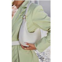 Cream Curved PU Shoulder Bag | PrettyLittleThing US