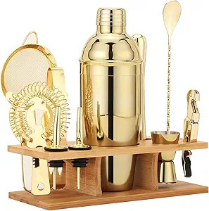 JNWINOG Shakers Bartending, 11Pcs-Cocktail Shaker Set Gold Drink Mixer with 25oz Martini Shaker,M... | Amazon (US)