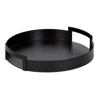 Kate and Laurel Myo 2.75 in. H x 14.75 in. W Black Decorative Tray 221580 - The Home Depot | The Home Depot