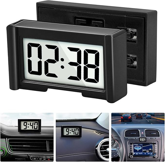 YOUNGFLY Small Digital Clock, Mini Car Dashboard Clock Battery Operated, Car Truck Dashboard Time... | Amazon (US)