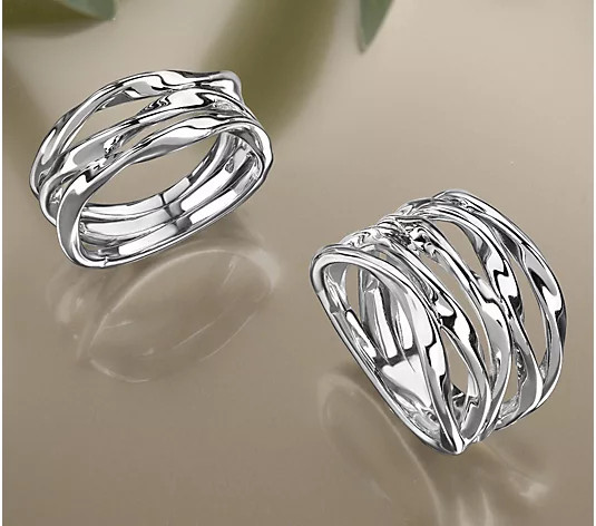 Make Your Selection: Christian James by Scott Grimes Sterling Silver 5 Band Ripple Ring | QVC