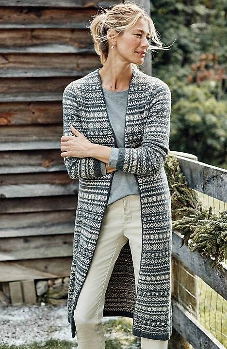 Long Fair Isle Boucle Cardi | J. Jill