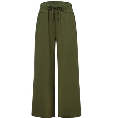 Women's Wide Leg Sweat Pants Elastic Waist with Pockets | Target