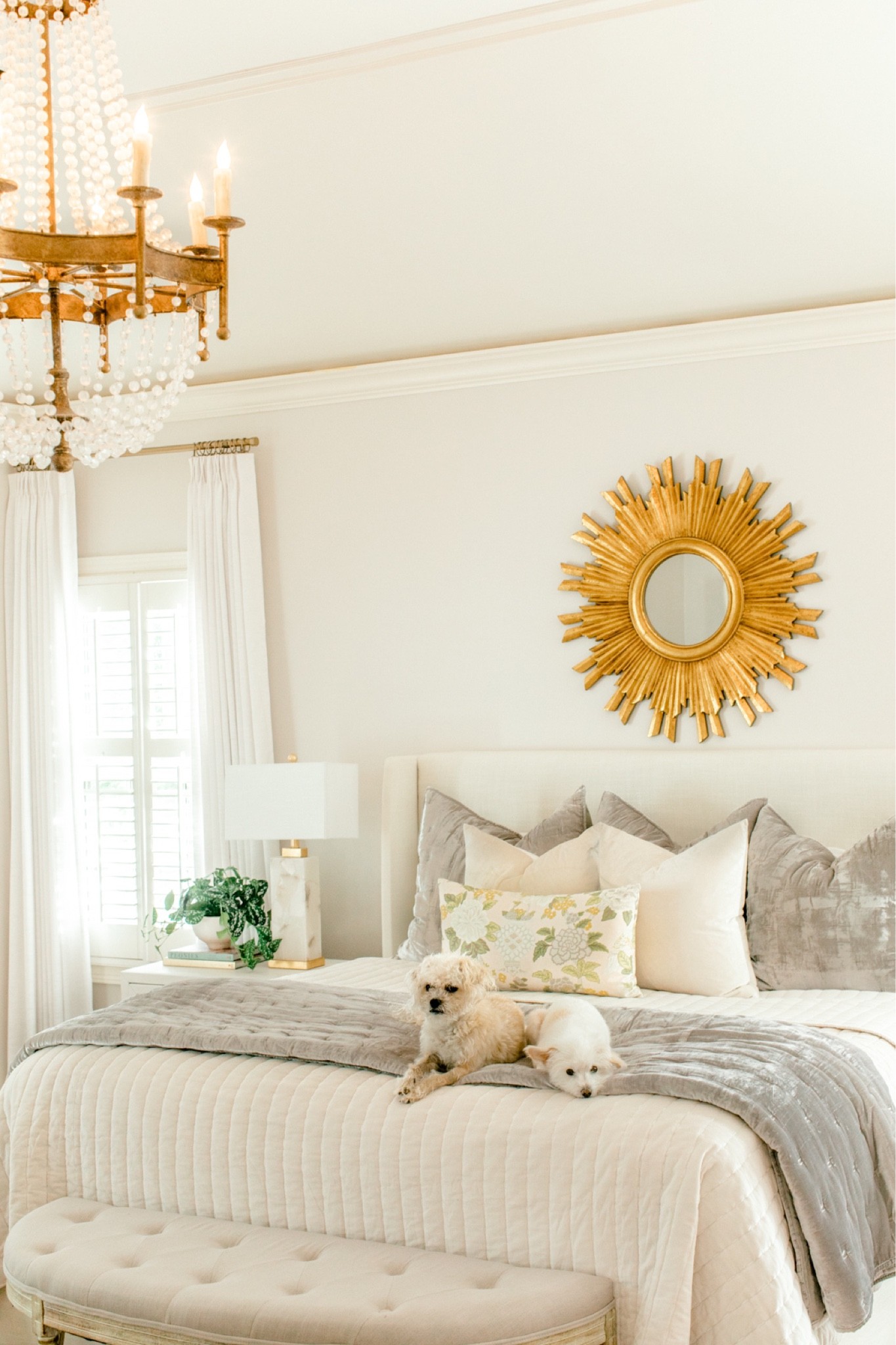 Bedroom furniture starburst miracle mirror antique gold beaded chandelier affordable chandelier linen pinch pleat drapes Amazon traps Amazon Curtains Amazon Finds all the bedding velvet pillows velvet quilt marble lamp alabaster lamps faux greenery

#LTKstyletip #LTKhome #LTKunder100