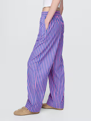 Organic Cotton Poplin Easy Wide-Leg Pants | Gap (US)