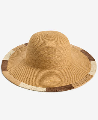 I.N.C. International Concept Embroidered Edge Straw Floppy Hat | Macy's