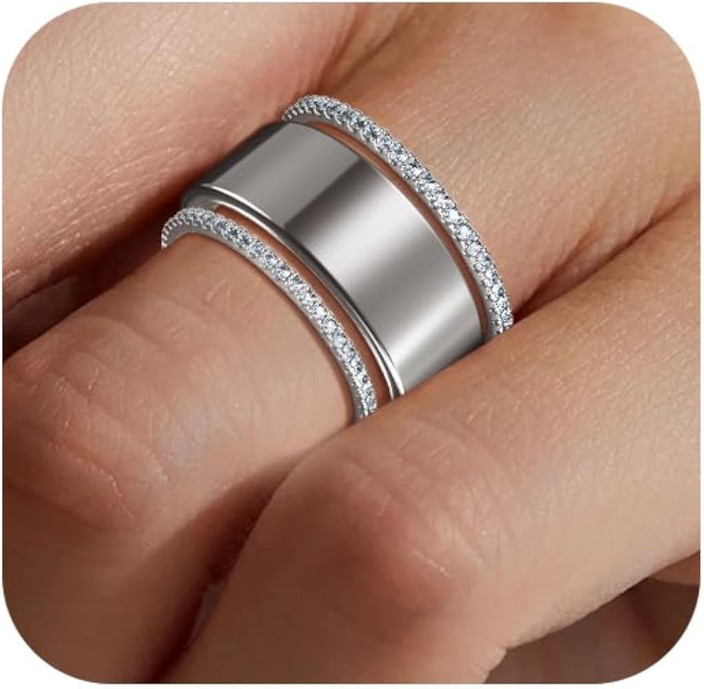 2-Pack 14K Gold Plated Stacking Rings for Oura Gen 4/Oura Gen 3, Cubic Zirconia Simulated Diamond... | Amazon (US)