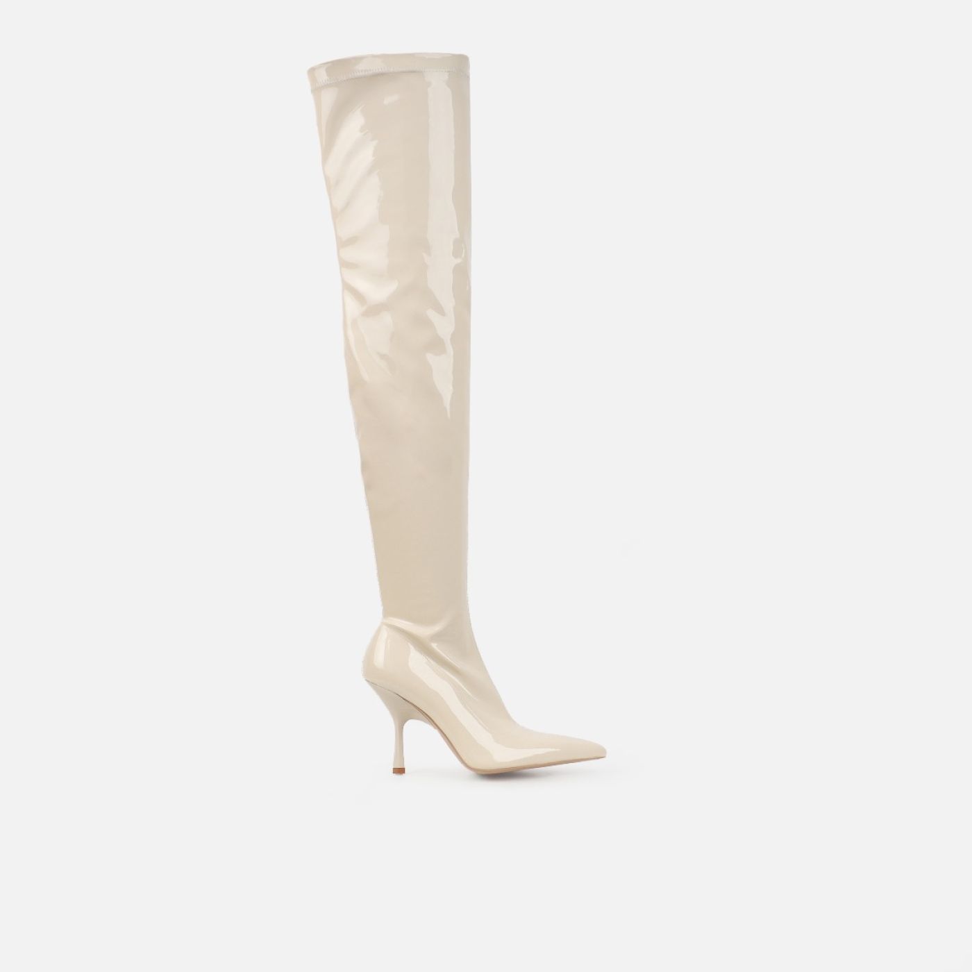 Vermont Stone Patent Stretch Over The Knee Boots | Simmi Shoes