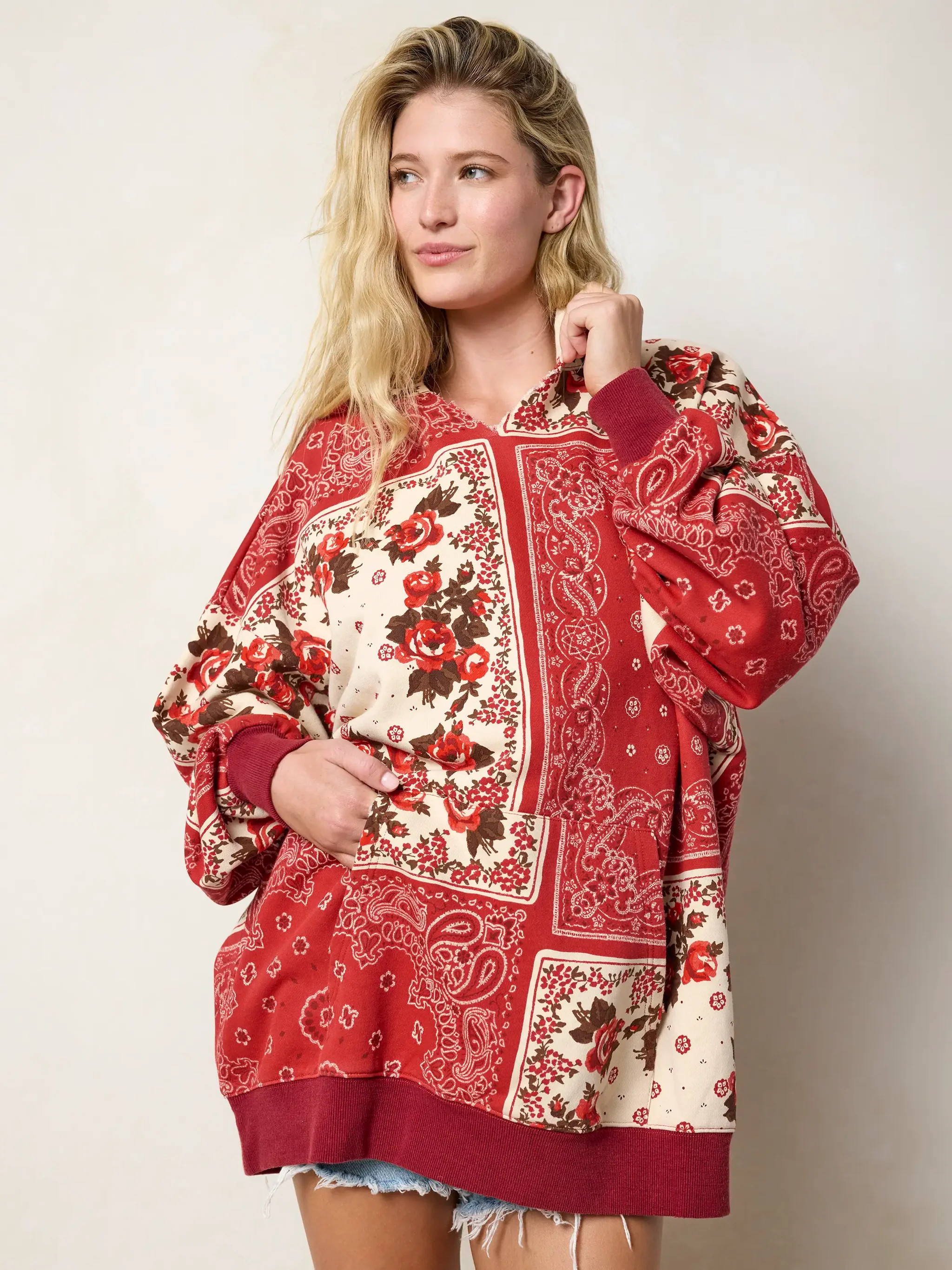 Oversized Printed Hoodie | Natural Life