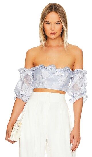Andrea Crop Top in Powder Blue | Revolve Clothing (Global)