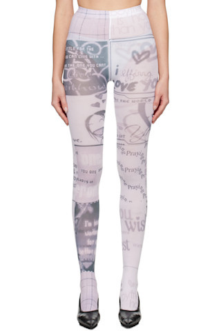 SSENSE Exclusive White Comic Tights | SSENSE