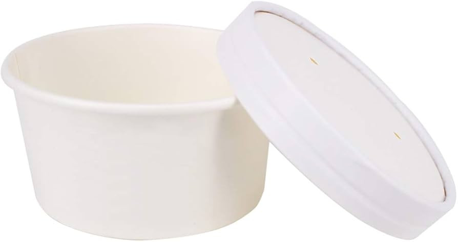 Belinlen 50 SET 6 OZ Disposable White Ice Cream Cups with Lids Medium Hot and Cold To Go Cups Pap... | Amazon (US)